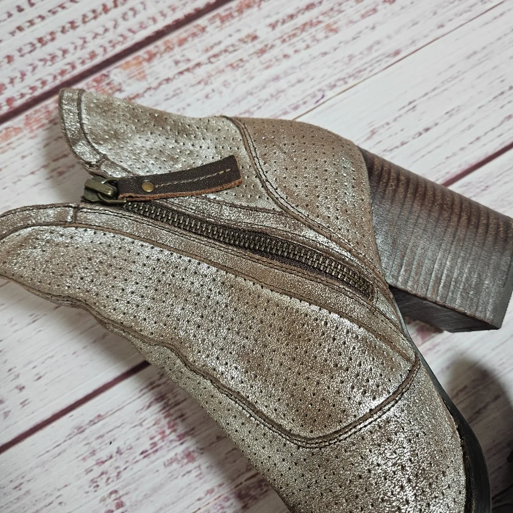 Anthropologie Metallic Ankle Boots - Picture 6 of 9